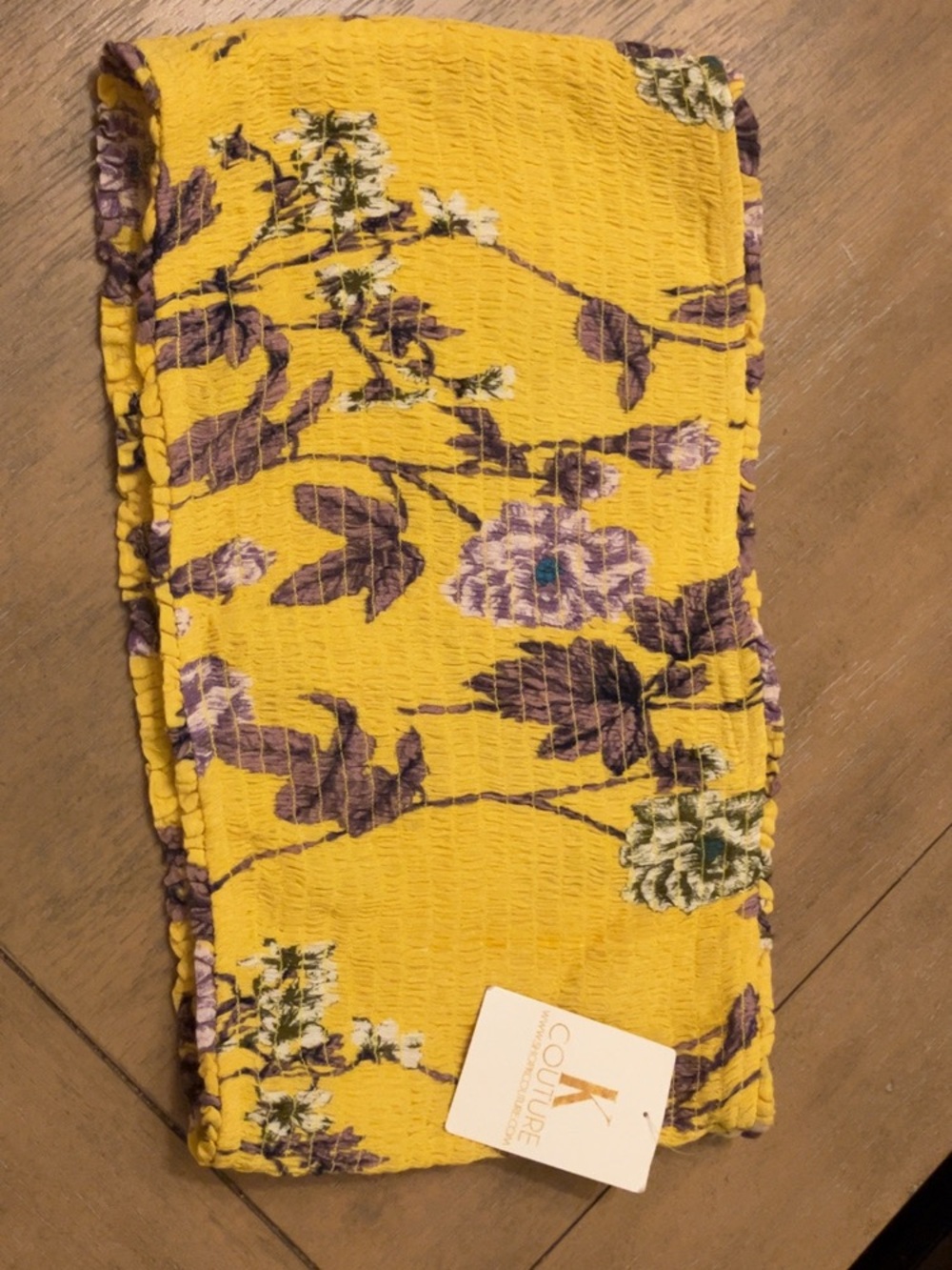 the room Yellow Floral Smocked Tube Top and Pants